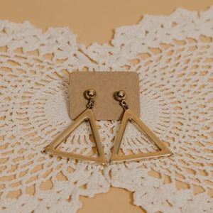 Vintage gold triangle dangle earrings